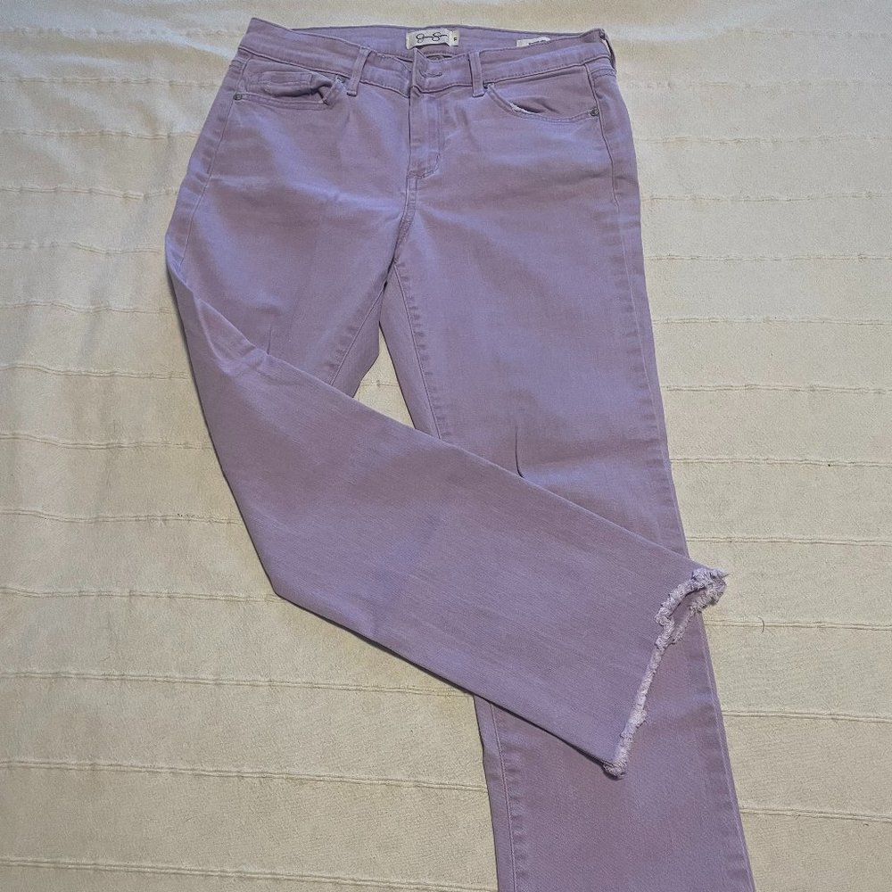 Lavender Jessica Simpson Straight Leg Jeans with Rough Hem - Size 27